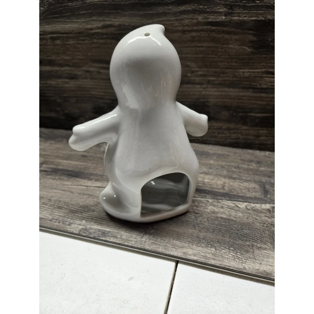 Happy Halloween Ceramic White Ghost Votive Tea Candle‎ Holder World Bazaars